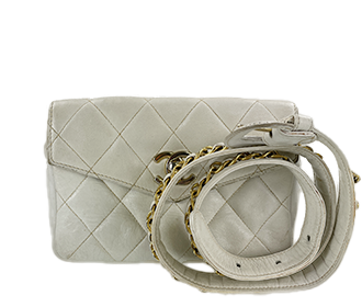 マトラッセ ラムスキン ホワイト ウエストポーチ