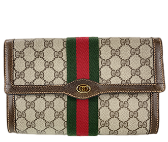 オールドシェリーライン PVC レザー ブラウン クラッチバッグ