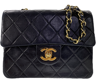 ミニマトラッセ 18㎝ ラムスキン ブラック ショルダーバッグ A01115