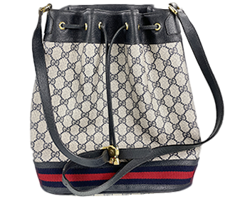 オールドシェリーライン PVC レザー ブラック 巾着 ショルダーバッグ