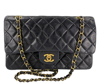 マトラッセ 25㎝ ラムスキン ブラック チェーン ショルダーバッグ A01112