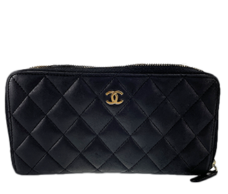 マトラッセ ラムスキン ブラック ラウンドファスナー 長財布 A50097