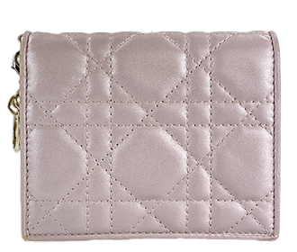 レディディオール ガーデニア カナージュ ラムスキン ピンク ウォレット ミニ S0178ONMJ