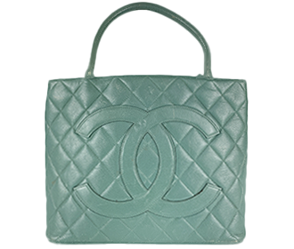 復刻トート マトラッセ キャビアスキン ゴールド金具 ミントグリーン トートバッグ A01804