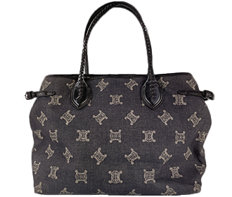 パリマカダム デニム レザー インディゴブルー トートバッグ