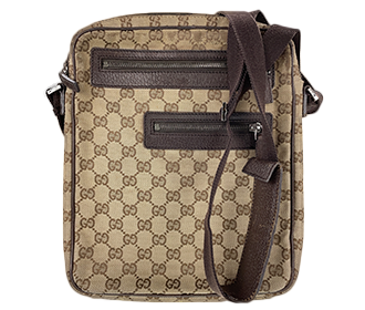 GGキャンバス キャンバス レザー  ベージュ ブラウン ショルダーバッグ