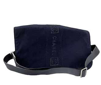 スポーツライン キャンバス レザー ネイビー ショルダーバッグ