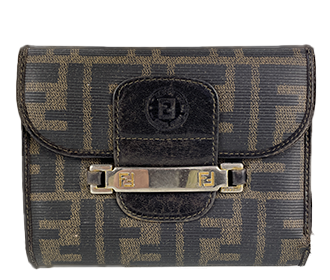 ズッカ キャンバス レザー ブラウン 財布