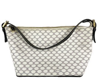 マカダム PVC レザー ホワイト ハンドバッグ