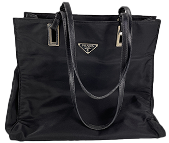 ナイロン キャンバス レザー ブラック トートバッグ