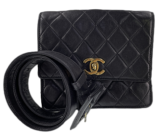 マトラッセ ラムスキン ブラック ウエストバッグ