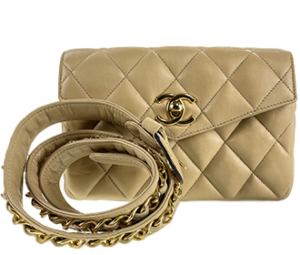 マトラッセ ラムスキン ベージュ ウエストバッグ