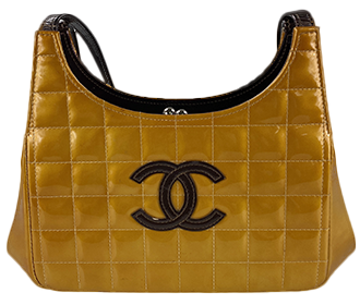 チョコバー パテント イエロー ショルダーバッグ