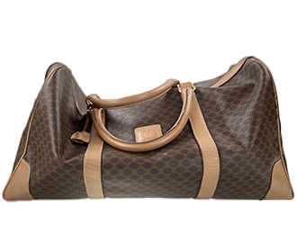 マカダム PVC レザー ブラウン ボストンバッグ