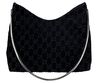 GG柄 ベルベット ブラック シルバーハンドル ハンドバッグ