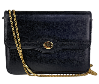 レザー ブラック チェーン ショルダーバッグ