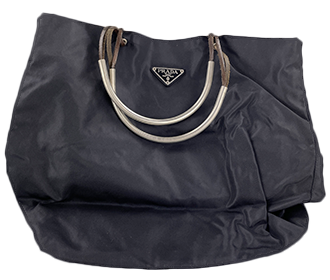 ナイロン キャンバス レザー ブラック シルバー金具 ハンドル ハンドバッグ