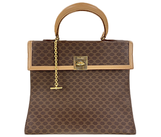 マカダム ガンチーニ PVC レザー ブラウン ハンドバッグ