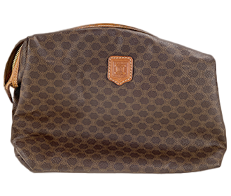 マカダム PVC レザー ベージュ ブラウン ポーチ