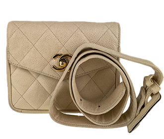 マトラッセ キャビアスキン ベージュ ウエストバッグ