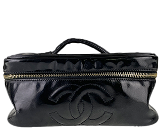 パテント CCロゴ ブラック バニティバッグ