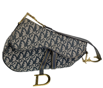 サドルバッグ トロッター キャンバス レザー ネイビー ショルダーバッグ