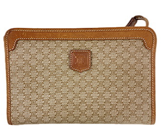 マカダム PVC レザー ベージュ クラッチバッグ