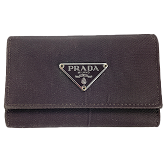 ナイロン キャンバス レザー ダークブラウン キーケース 1PG222