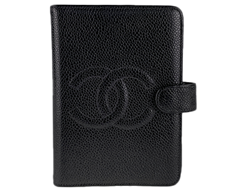 キャビアスキン CCロゴ ブラック 5穴 手帳カバー