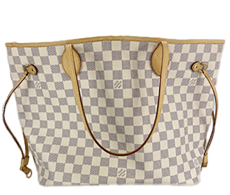 ダミエ アズール ネヴァーフルMM ホワイト トートバッグ N51107