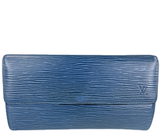 エピ ポシェット ポルトモネ クレディ トレドブルー 二つ折り 長財布 M63575