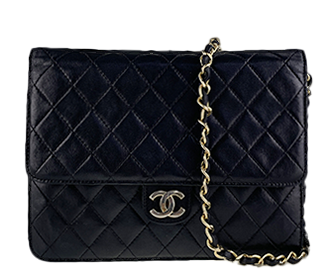 マトラッセ ラムスキン ブラック ショルダーバッグ