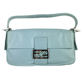 マンマバケット レザー パステルブルー ショルダーバッグ