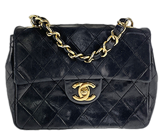 ミニ マトラッセ 18cm ラムスキン ブラック ハンドバッグ