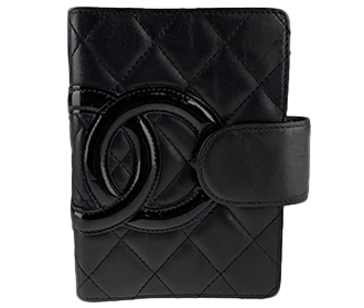 カンボンライン カーフスキン パテント ブラック 6穴 手帳カバー