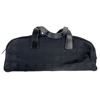 ニュートラベルライン ナイロンジャガード レザー ブラック ミニ ボストンバッグ