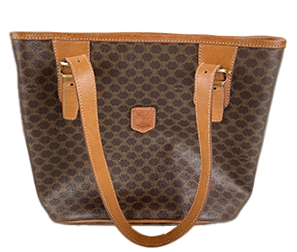 マカダム PVC レザー ブラウン トートバッグ