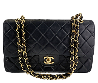 マトラッセ 25㎝ ラムスキン ブラック ショルダーバッグ