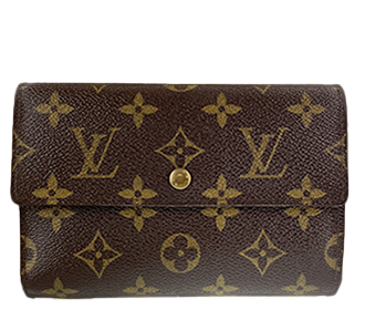 モノグラム ポルトトレゾール エテュイ シェキエ ブラウン 三つ折り 財布 M61200