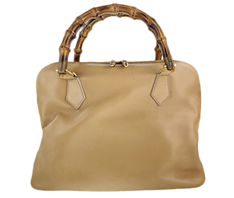 バンブー レザー ベージュ ハンドバッグ