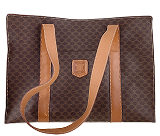 マカダム PVC レザー ブラウン トートバッグ