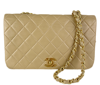 マトラッセ 23㎝ ラムスキン ベージュ ショルダーバッグ