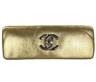 レザー ゴールド バレッタ