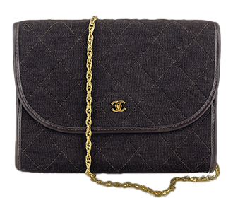 マトラッセ コットンジャージ レザー ブラウン チェーン ショルダーバッグ